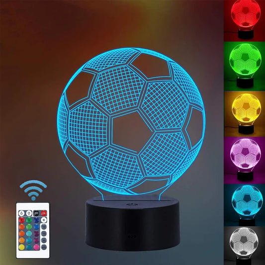 Football 3D Illusion Night Light with Remote Control
