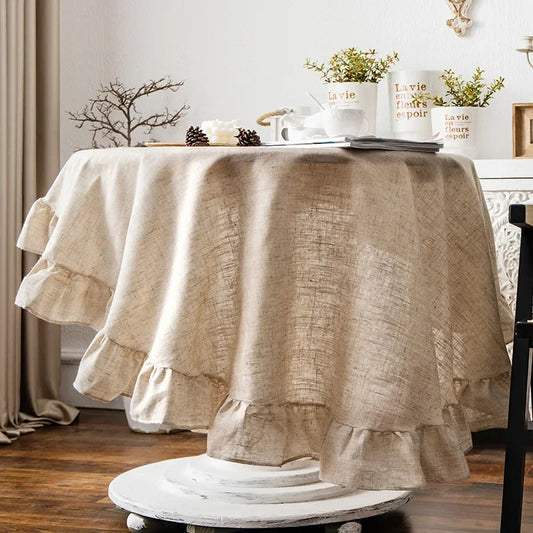 Ruffled Round Tablecloth Covers