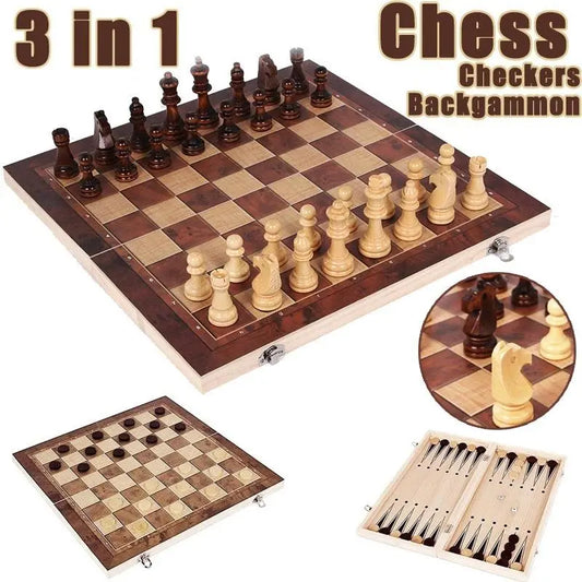 3 in 1 Chess/Checkers/Backgammon Board