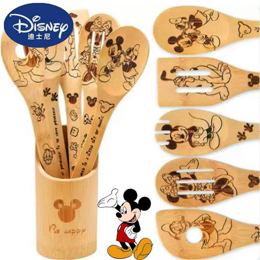 5 Piece Disney Wooden Utensil Set