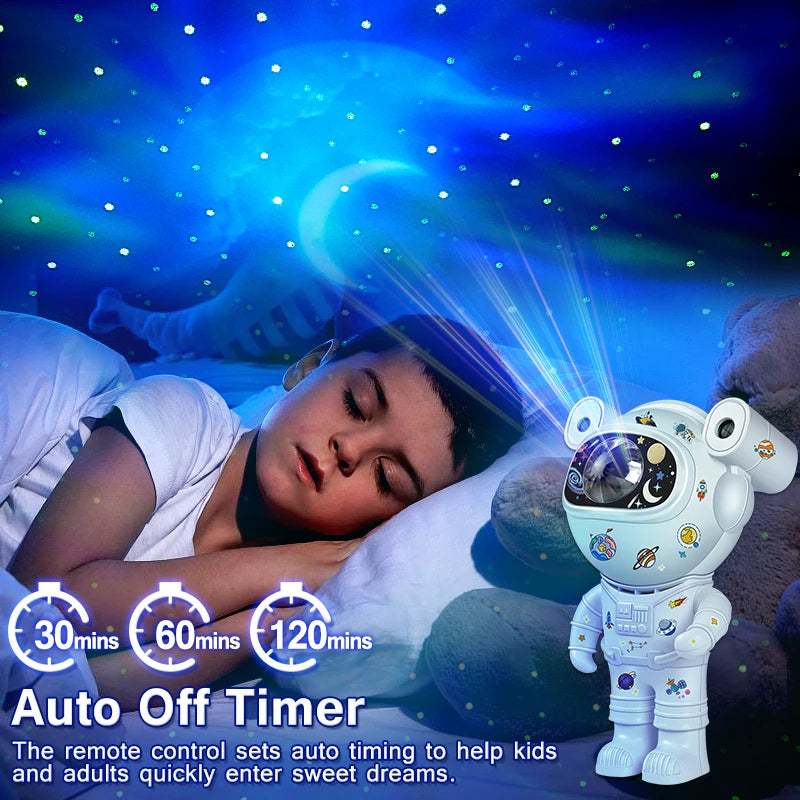 Child's Astronaut Star Projector Night Light with Remote Control