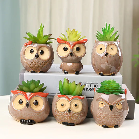 Ceramic Owl Plant Pot