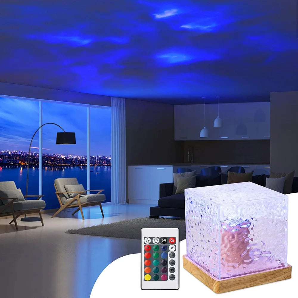 Rotating Water Ripple Night Light Projector